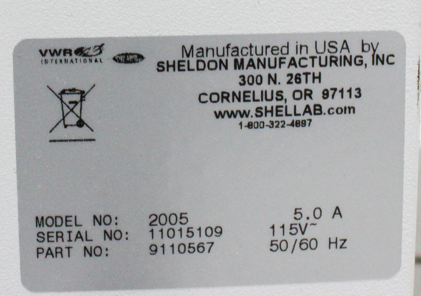 VWR Sheldon 2005 Incubator Refrigerated 0 to 45C 2.4 cu ft - Used Compact Design