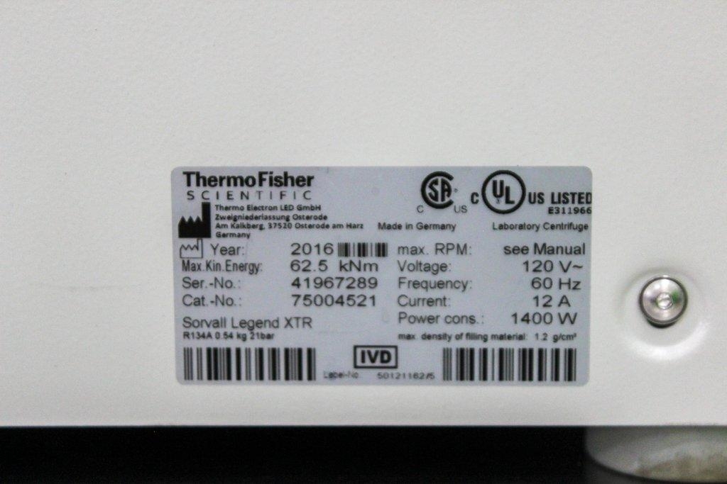 Thermo Sorvall Legend XTR 75004521 Centrifuge with Rotor - 4700 RPM