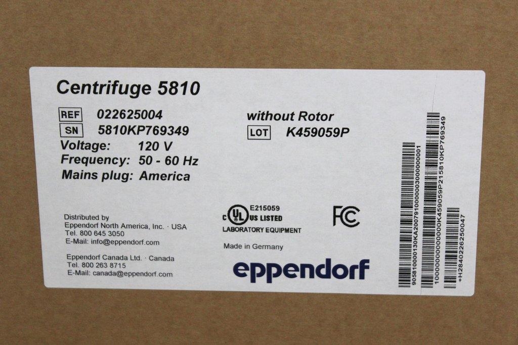 Eppendorf Centrifuge 5810 Floor Centrifuge No Rotor 14000 RPM Capacity USA