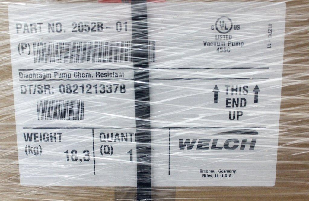 Welch 2052B-01 Diaphragm Pump Chemical Resistant Provides Reliable Performance