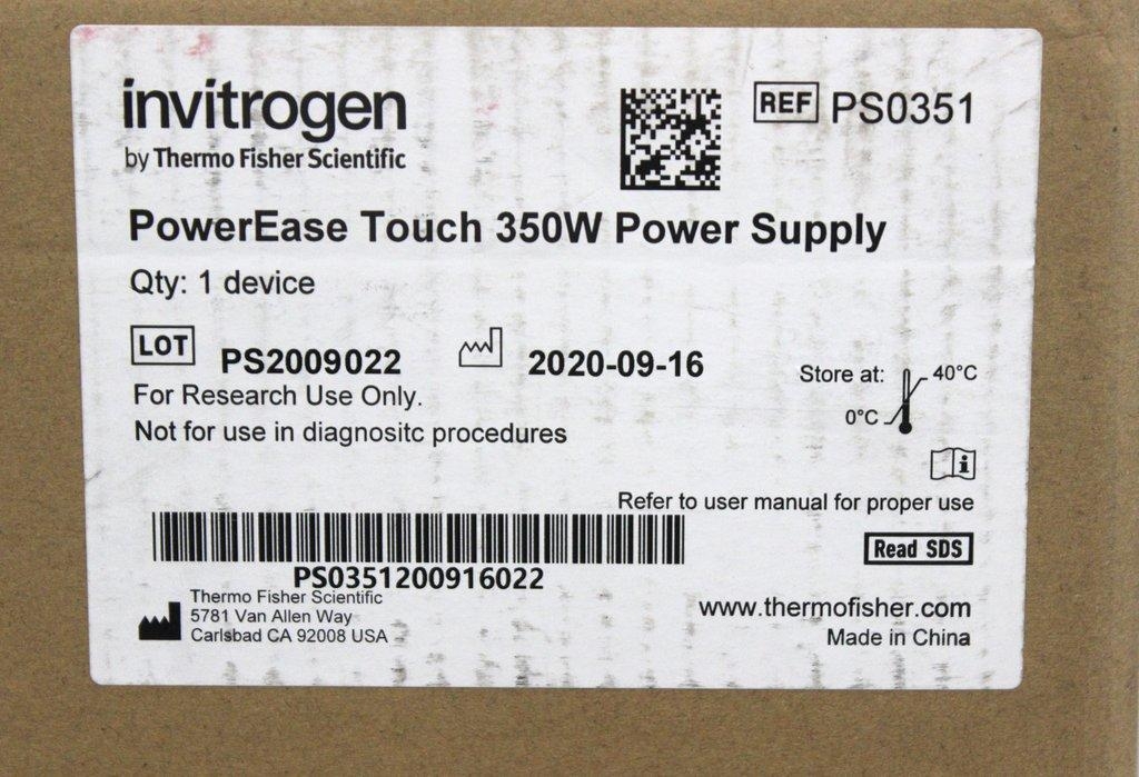 Invitrogen PS0351 PowerEase Touch 350W Electrophoresis Power Supply New
