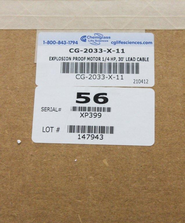 Chemglass Explosion Proof Motor 1/4hp CG-2033-X-11 for Lab Safety