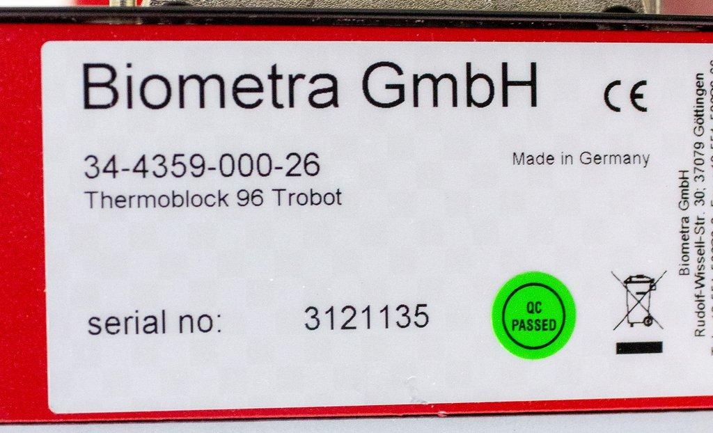 Biometra Thermoblock 96 TRobot Controller PCR 96-Well -3 to 99C Automation Use