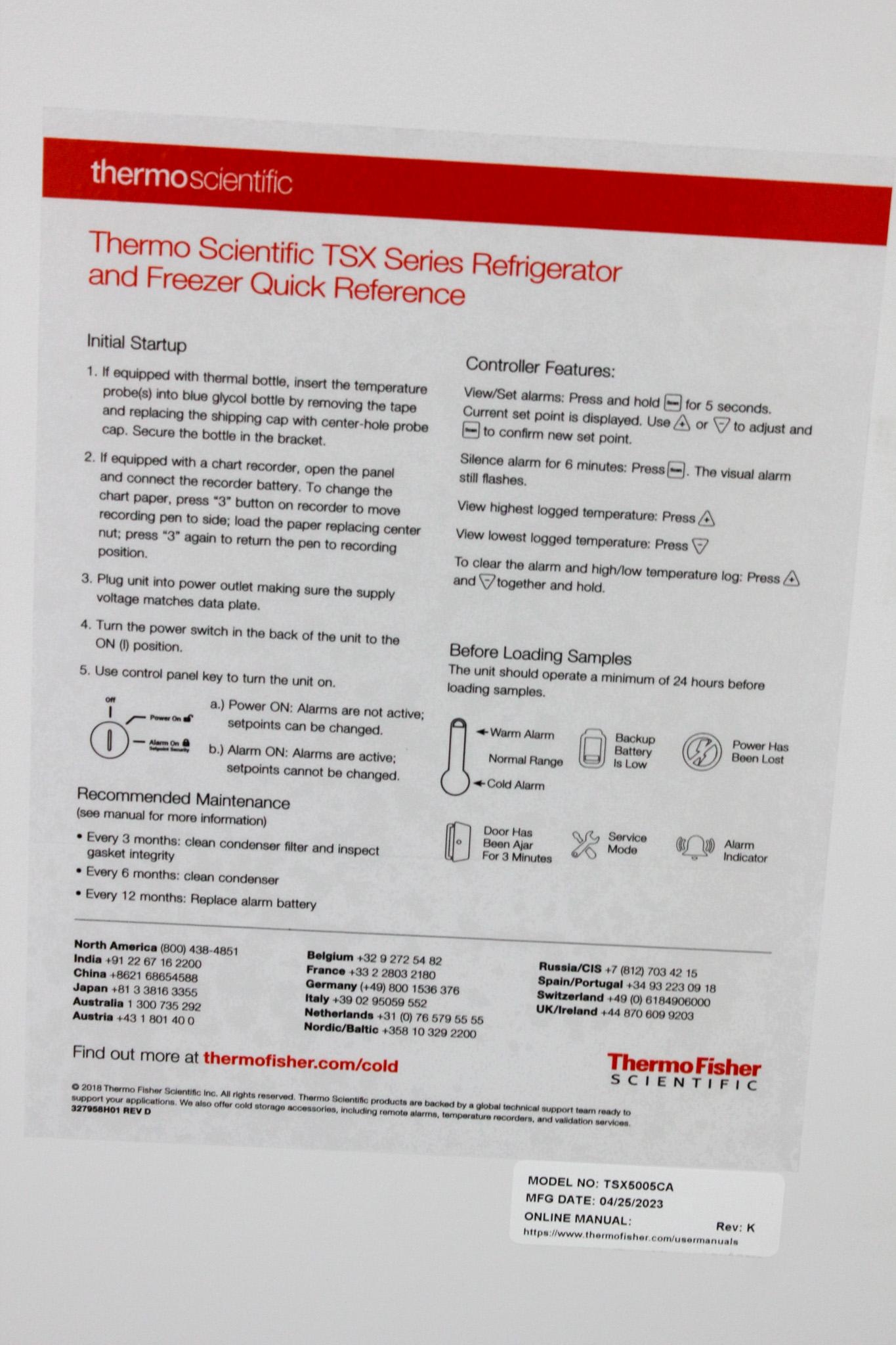 Thermo TSX5005CA Refrigerator 4.7C Preowned