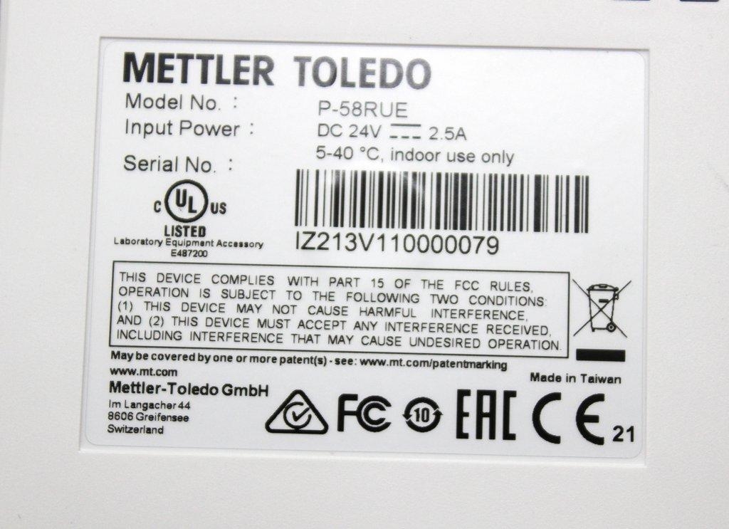 Mettler Toledo P-58RUE Label Printer Analytical Accessory Near New Condition