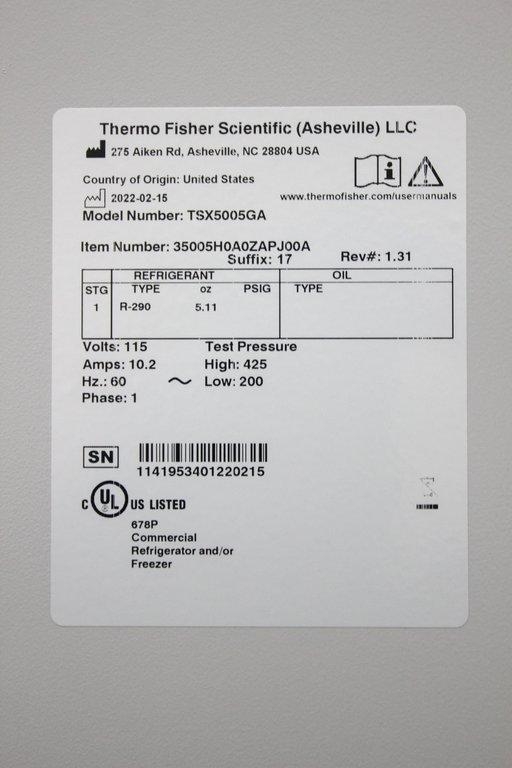 Thermo TSX5005GA Freezer Ultra Low Turn-Key Includes Computer/Software