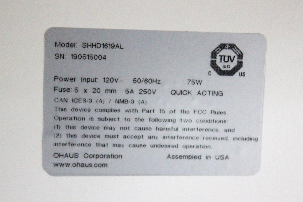 Ohaus SHHD1619AL Benchtop Orbital Shaker for Laboratory Applications