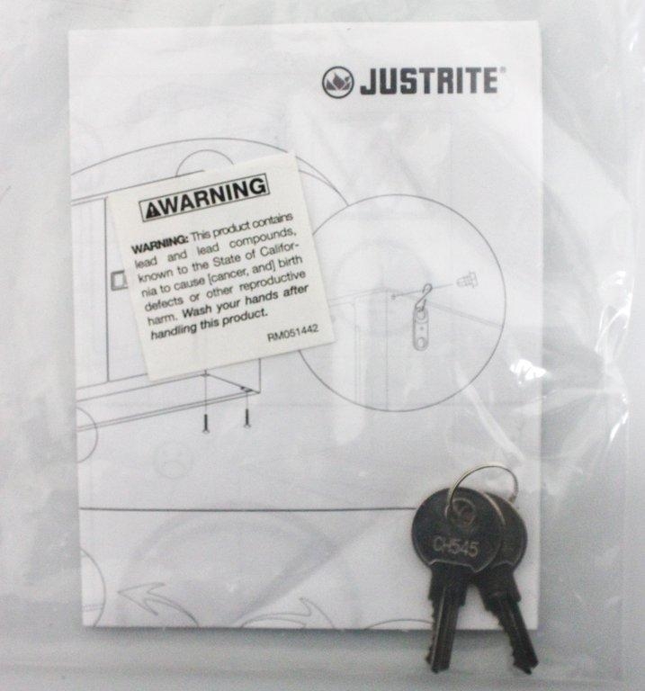 Justrite 8825272S Facility Corrosive Cabinet 15 gal ChemCor self close RHD