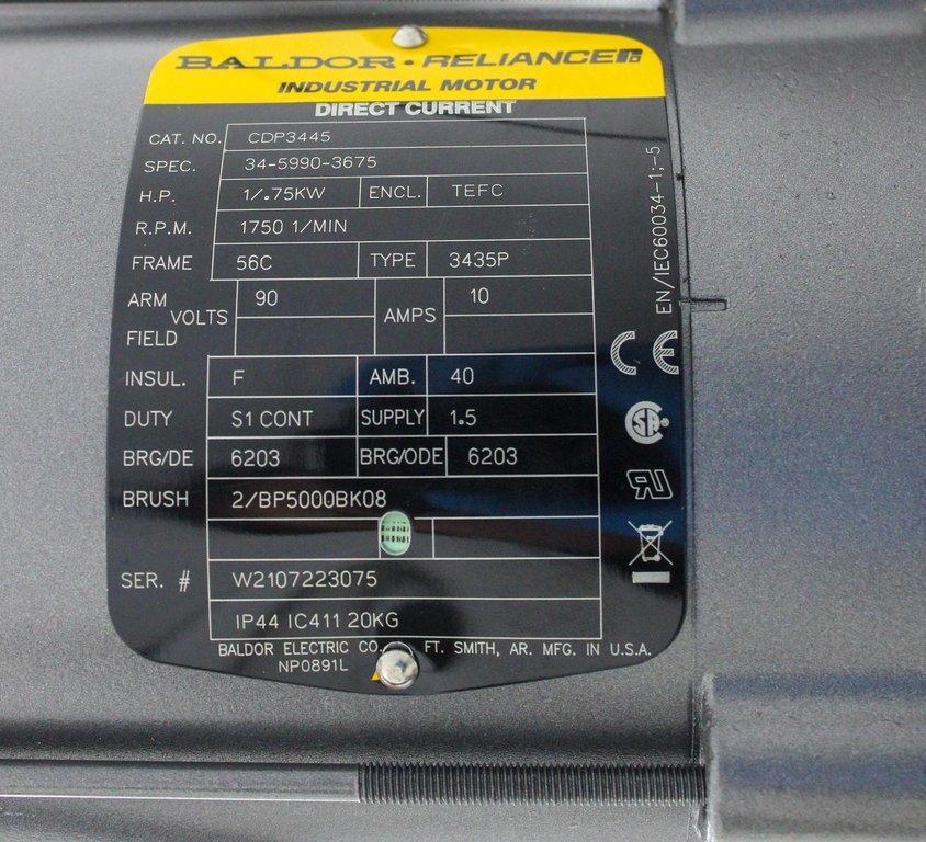 Indco Industrial Mixer Motor Baldor 120V 60Hz Fair Condition