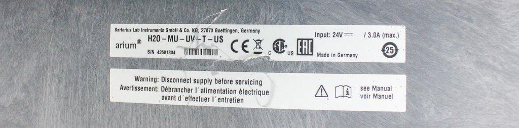 Sartorius Arium Mini Essential Water Purification System UV Benchtop Lab Type 1