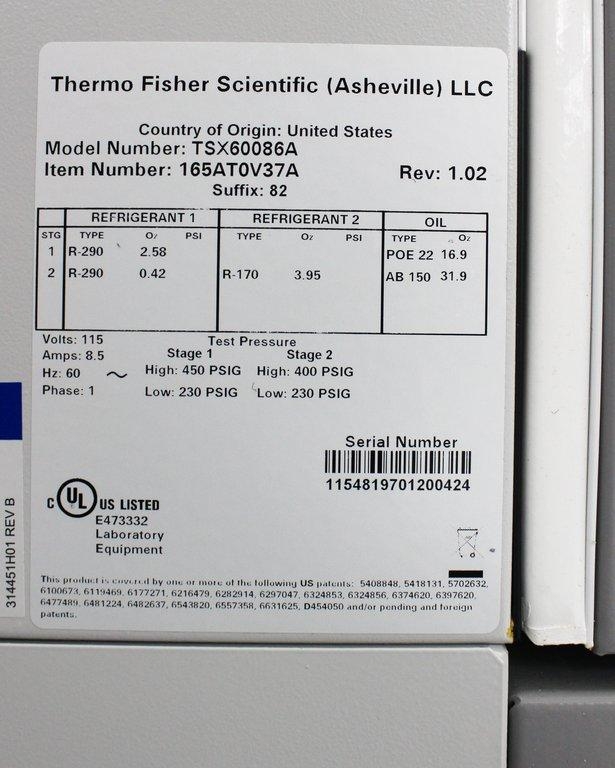 Thermo TSX60086A Scientific Freezer for Laboratory Cold Storage