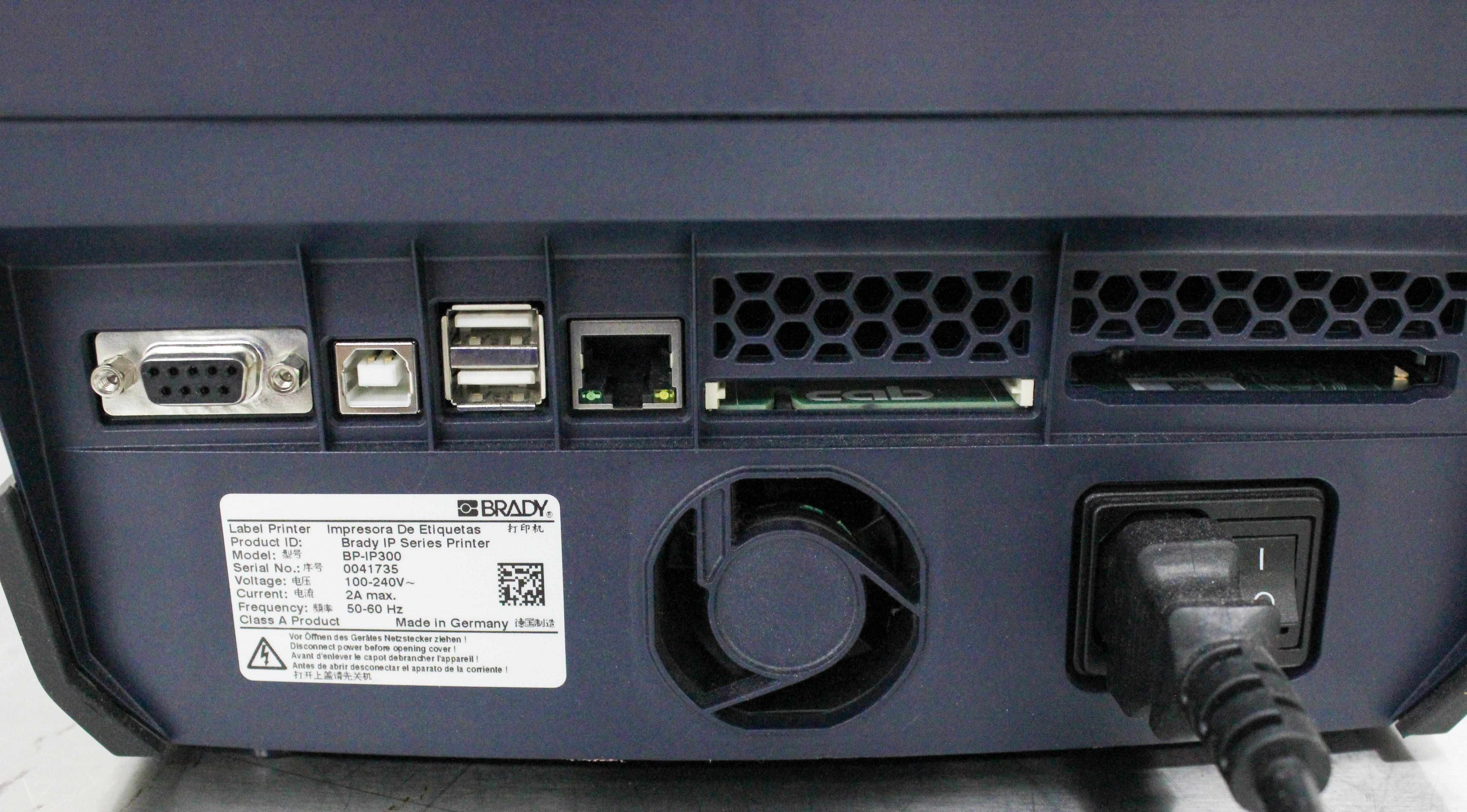 Brady BP-IP300 Desktop Label Printer 300dpi 8in/sec Ethernet Parallel USB