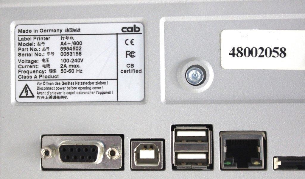 N/A A4+/600 Label Printer for Industrial Use, 600 dpi, AS-IS Sale