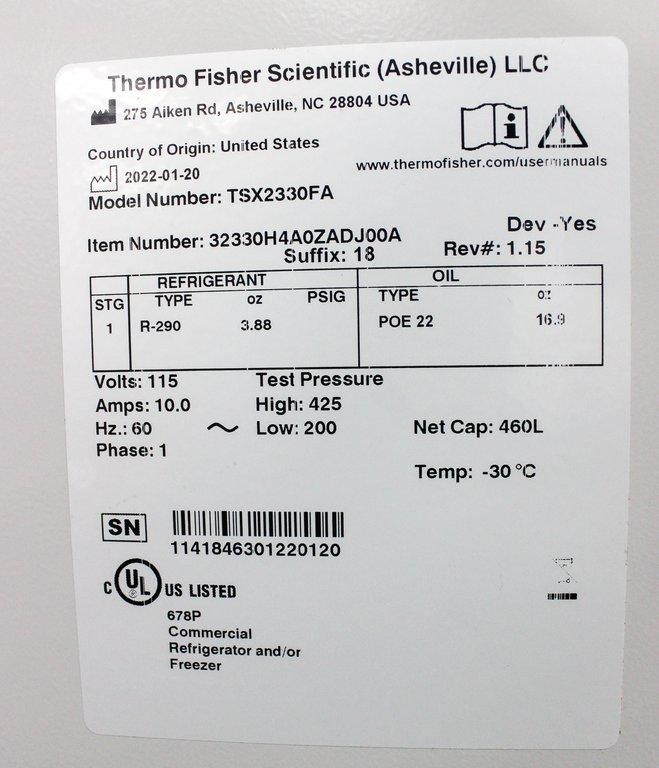 Thermo TSX2330FA High-Performance Freezer -30C Auto Defrost, 23 cu. ft.