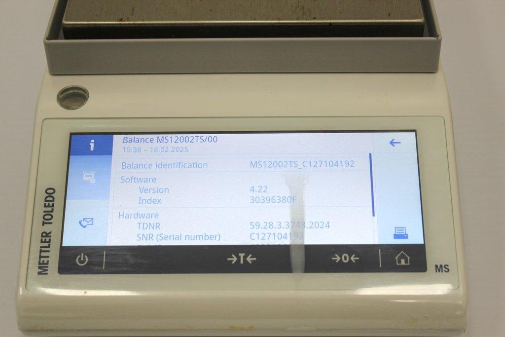 Mettler-Toledo MS12002TS00 Precision Balance Bench Scale 6000g 0.01g