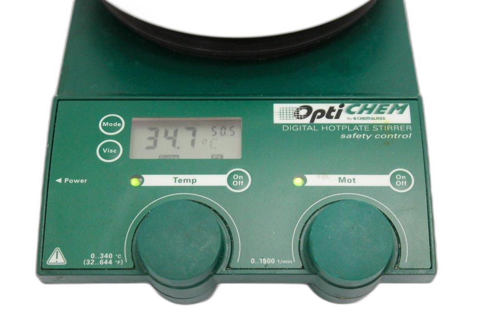Chemglass Opti Chem Digital Hotplate Stirrer with 100ML Flask Insert 115V