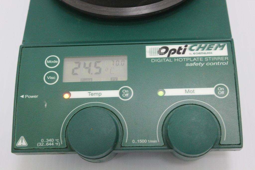 Chemglass OptiChem Hotplate Stirrer with 40ml Reaction Block Full Operative