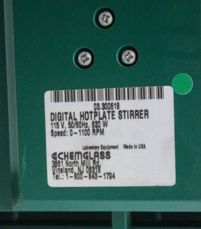 Chemglass Opti Chem Digital Hotplate Stirrer 40ml Digital Control 115V 50Hz