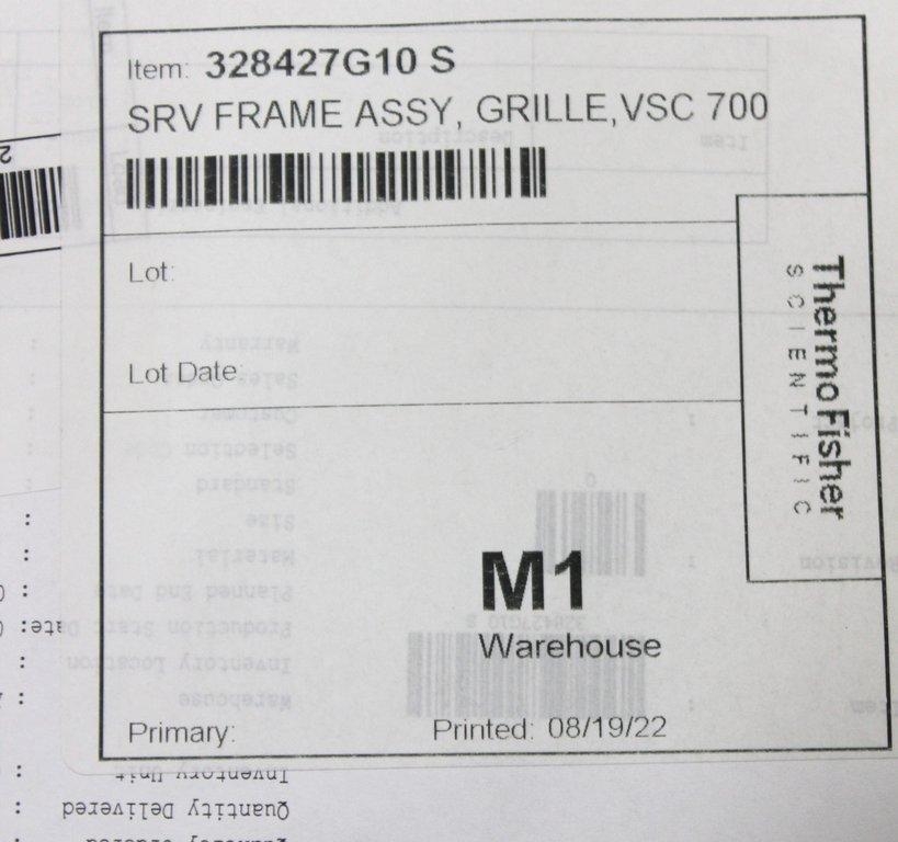 Thermo Model 328427G10 Ultra Low Freezer Component Set for VSC 700 Unit