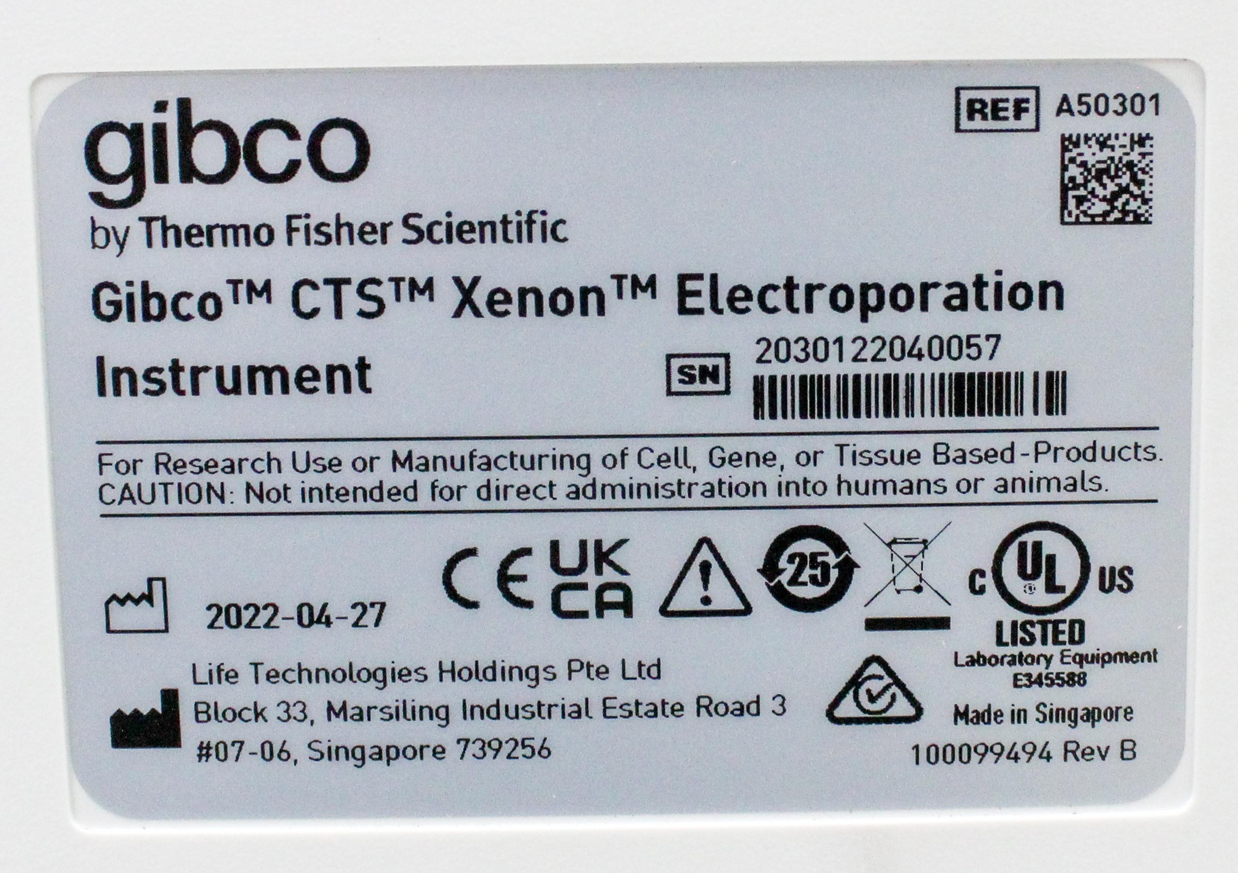 Thermo Gibco CTS Xenon A50301 Electroporation Instrument 25mL Gene Transfection