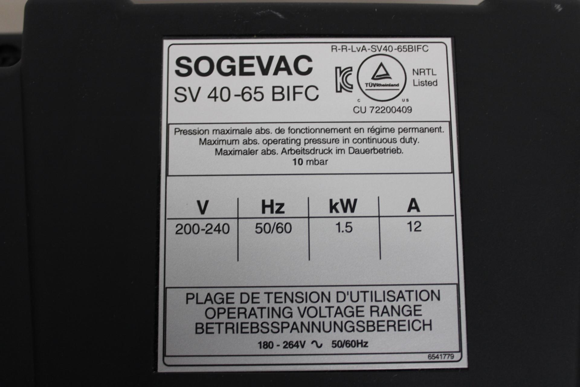 Leybold Sogevac SV65BIFC Vacuum Pump, Compact Design, Low Noise, 200-240V