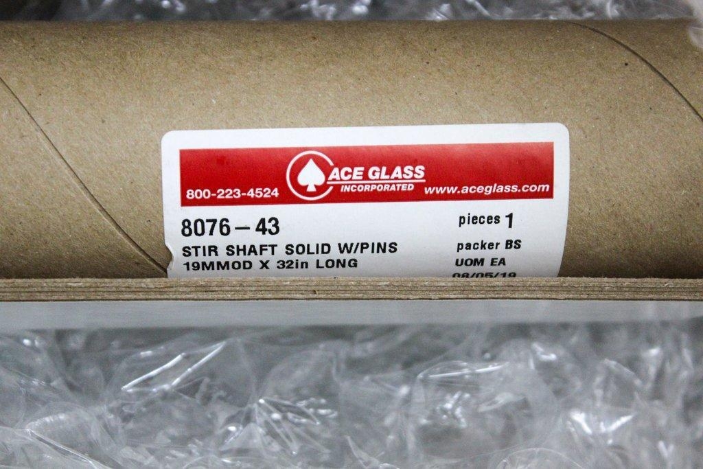 Ace Glass 8076-43 Stir Shaft Solid Pins 19MMOD 32in Homogenizer Accessory