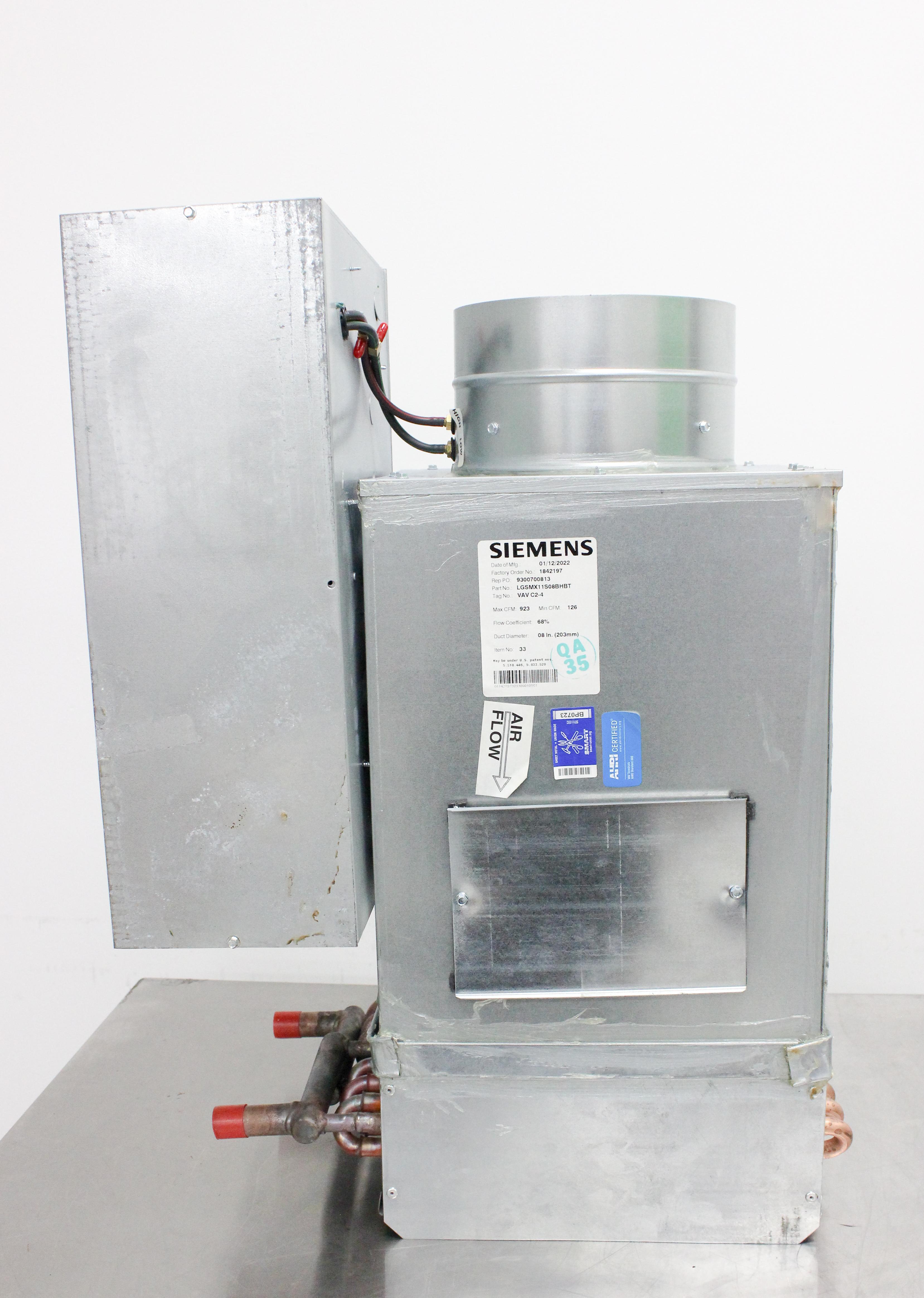 Siemens LGSMX11S08BHBT Air Terminal Lab Enviro Control System 923 CFM