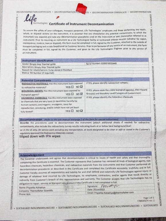 Applied Biosystems SimpliAmp Thermal Cycler, Non-Functional, Parts Only