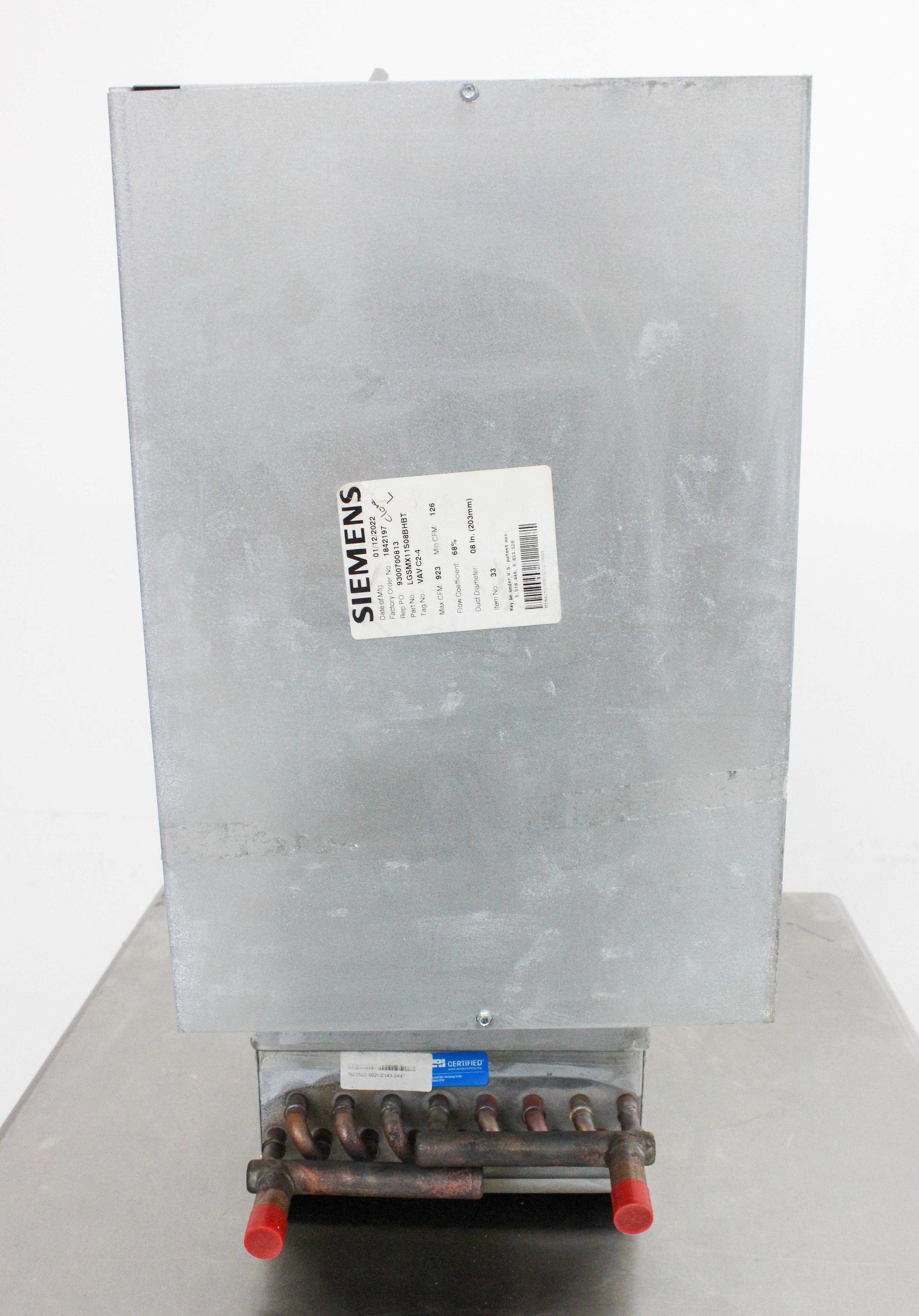 Siemens LGSMX11S08BHBT Air Terminal Lab Enviro Control System 923 CFM