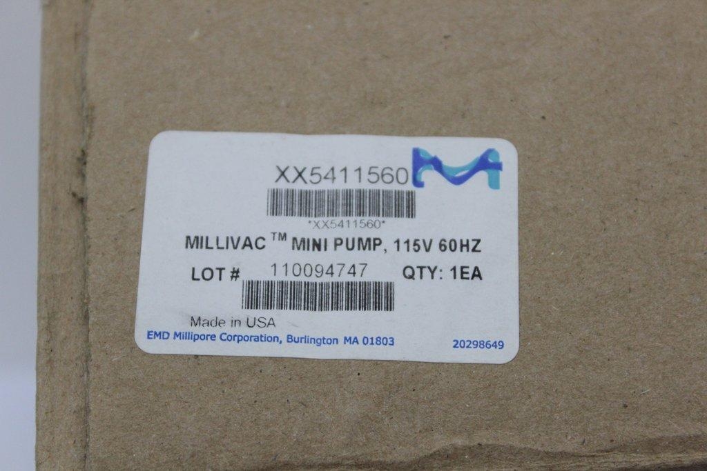 Millipore Millivac Mini Pump XX5411560 Laboratory Vacuum Pump 115V 50/60Hz New