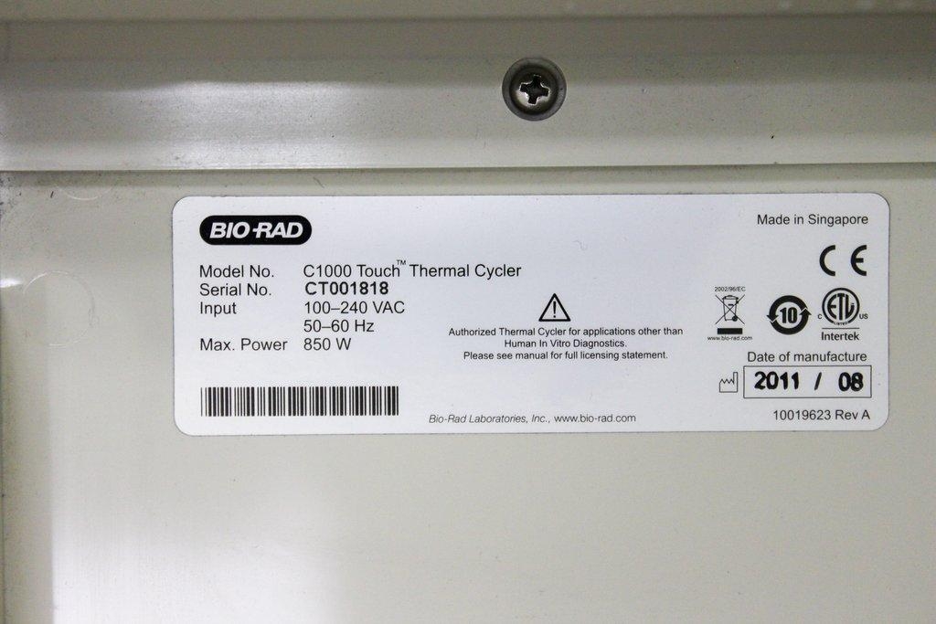 BIO-RAD C1000 Touch Thermal Cycler PCR Thermal Cycler Dual 48 Well Block 2011