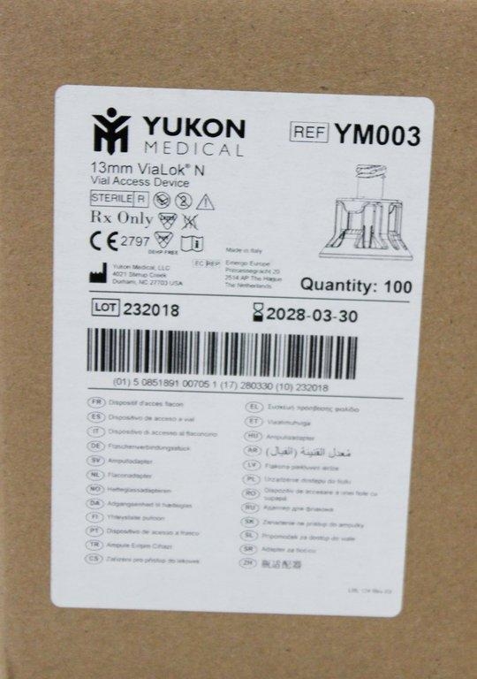 Yukon YM003 13mm ViaLok Vial Access Device Accessory Pack 1000 Units