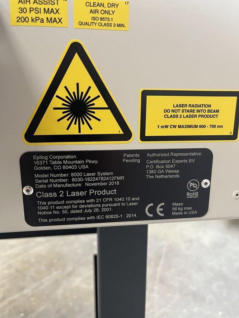 Epilog Laser 8000 Laser System Engraving Machine - Good Condition