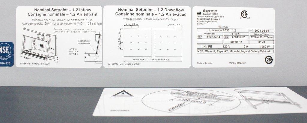 Thermo Herasafe 2030i BSC Class II A2 Includes Stand 2021 Model 120V