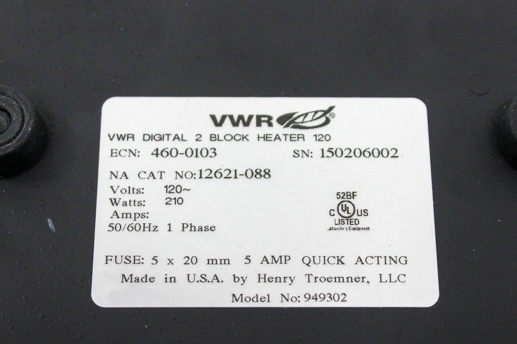 VWR 949302 2 Block Heater Chiller/Heater Laboratory Equipment Tested