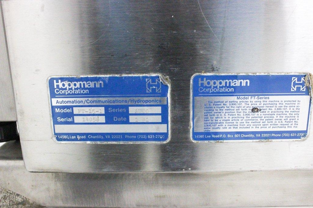 Hoppmann Custom FT Series Centrifugal Feeder System FT-15-1, Adjustable Speed