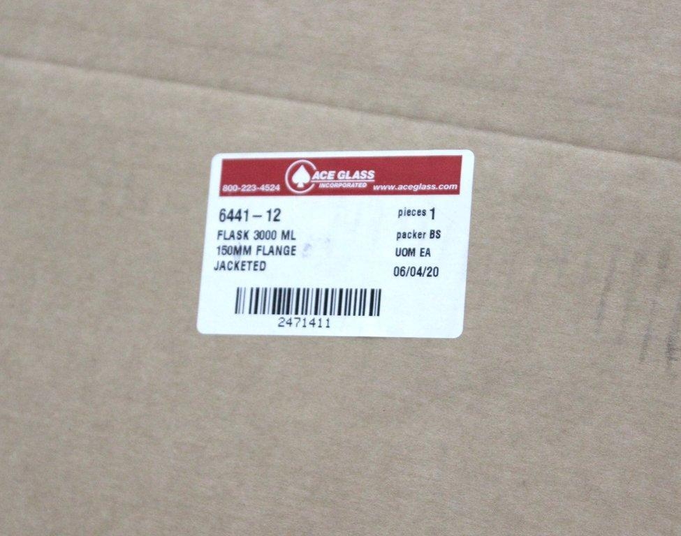 Ace Glass 6441-12 3000 ML Jacketed Flask Laboratory Glassware New Unused
