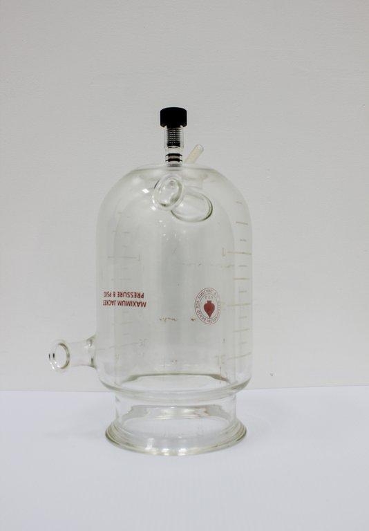 Ace Flask Cylindrical Jacketed 3L Chemistry Glassware Lab Use