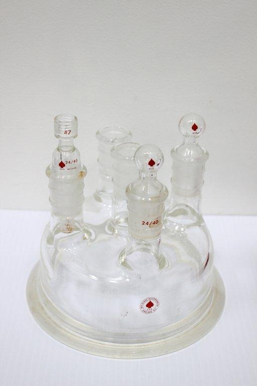 Ace Flask Cylindrical Jacketed 3L Chemistry Glassware Lab Use