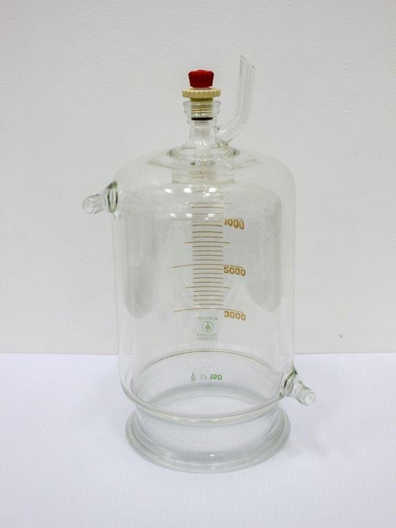 Ace Glass Flask Cylindrical Jacketed 3L Chemistry Accessory Very Good Cond.
