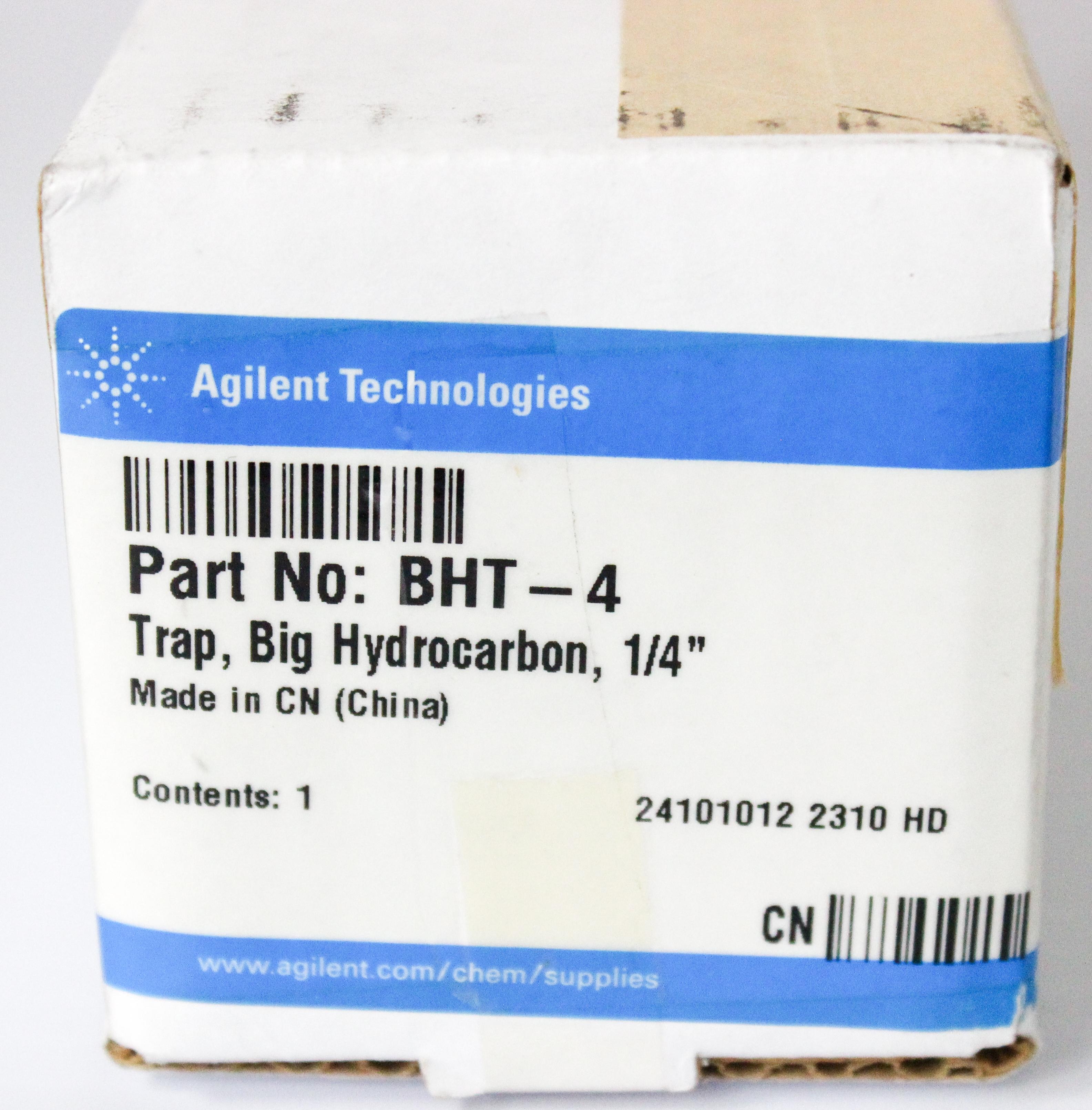 Agilent BHT-4 Gas Chromatography Hydrocarbon Trap Fitting 1/4in 250PSI 100C