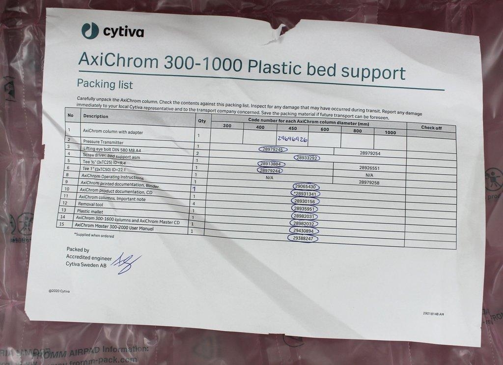 Cytiva Axichrom 300/500 Chromatography Column with Moving Arm Wheels