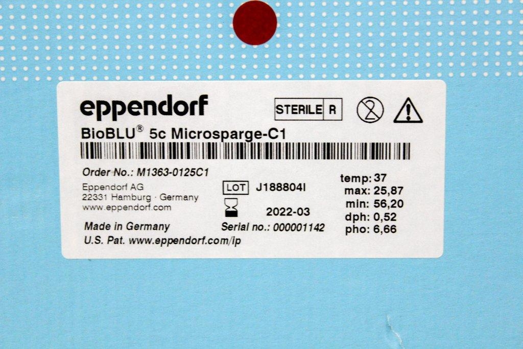 Eppendorf BioBLU Bioreactor 5c Microsparge-C1 M1363-0125C1 Stirred-Tank Bioreactor