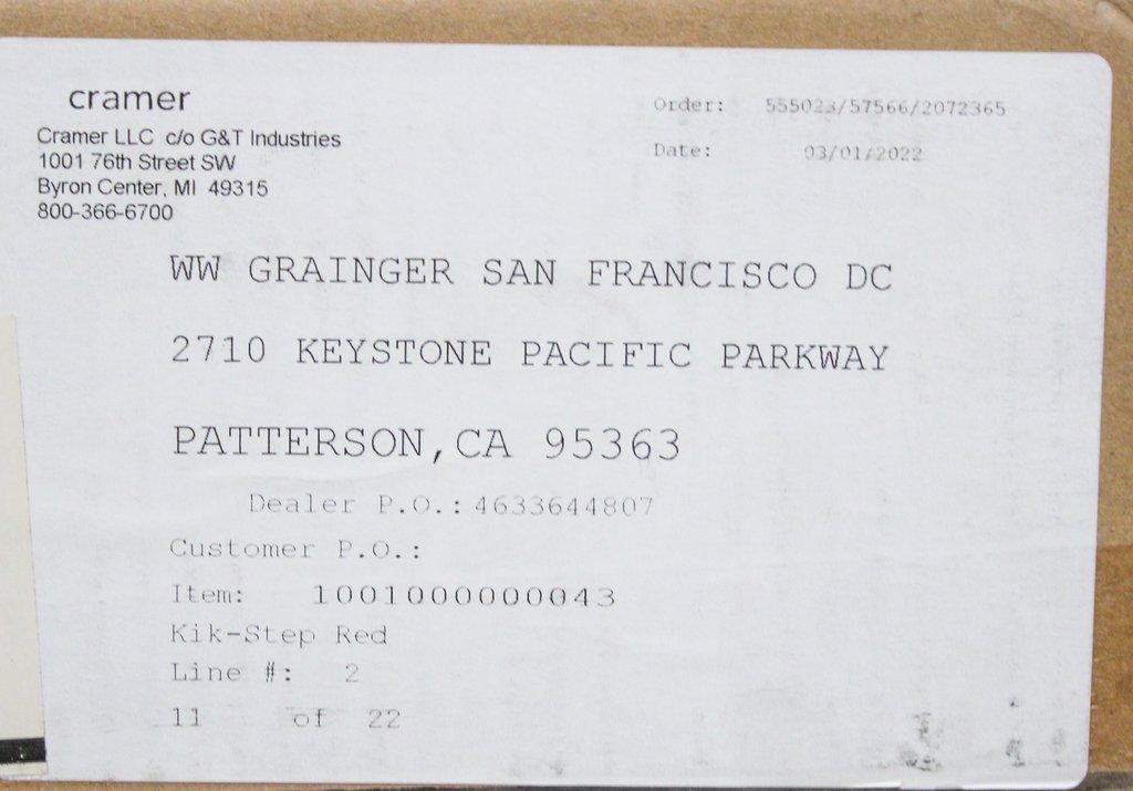 Cramer inc. Kik-step Rolling Stool Solid Steel with Retractable Casters