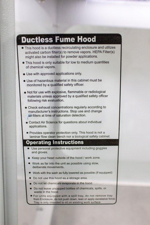 Thermo Hyperclean TruAir Fume Hood Ductless Eco-Friendly Carbon Filtration