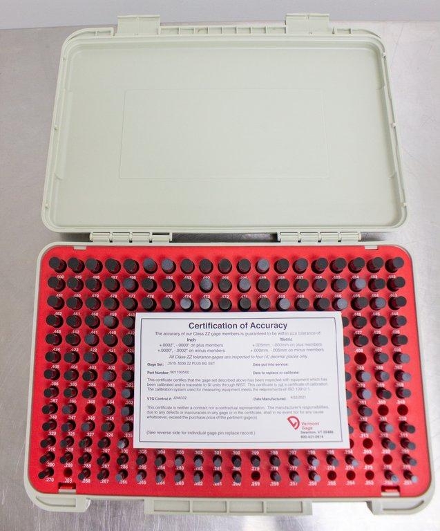 Vermont Gage 901100500 Pin Gage Set Measurement Plus Go Fair Condition