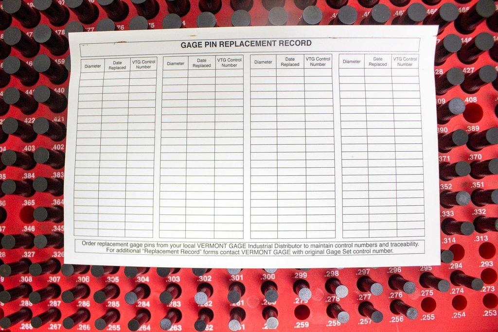 Vermont Gage 901100500 Pin Gage Set Measurement Plus Go Fair Condition