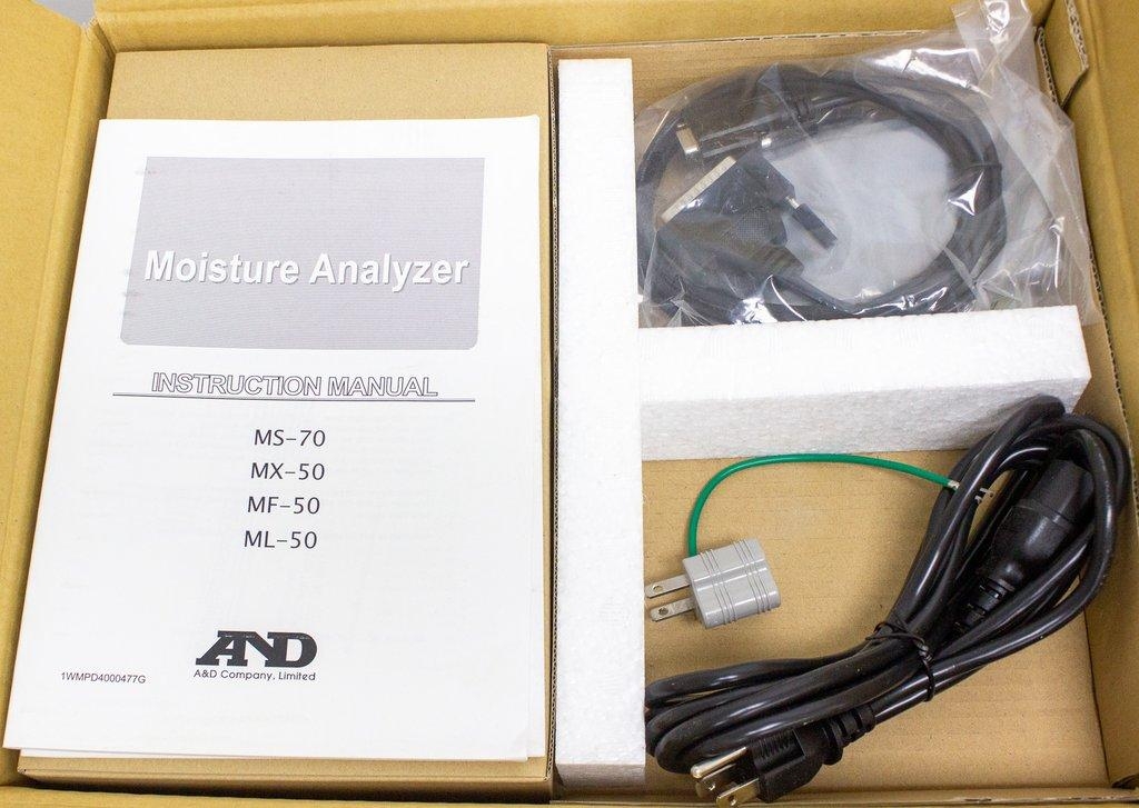 A&D Weighing MS-70 Moisture Analyzer 71g Capacity Ultra Accurate 30-200C
