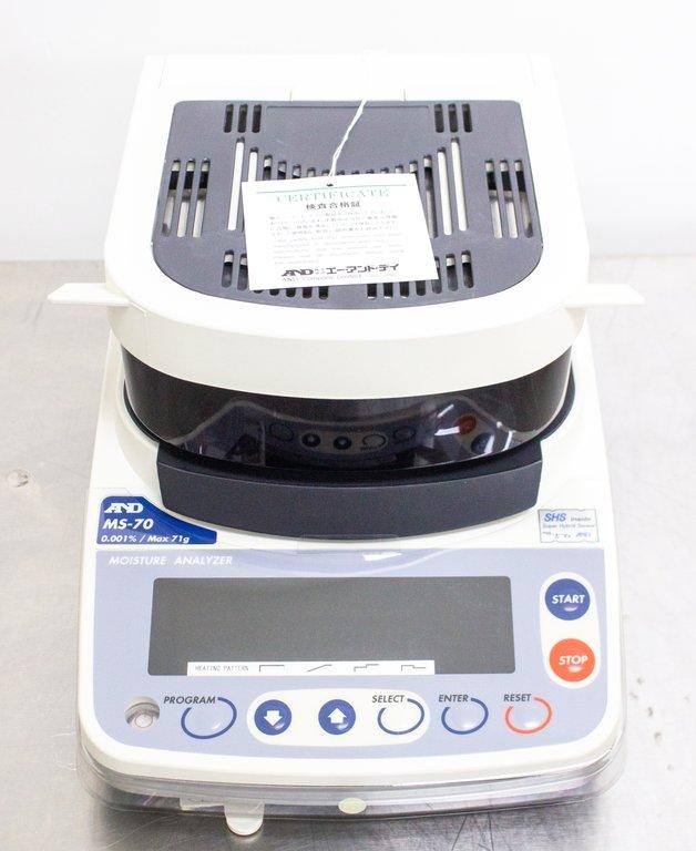 A&D Weighing MS-70 Moisture Analyzer 71g Capacity Ultra Accurate 30-200C