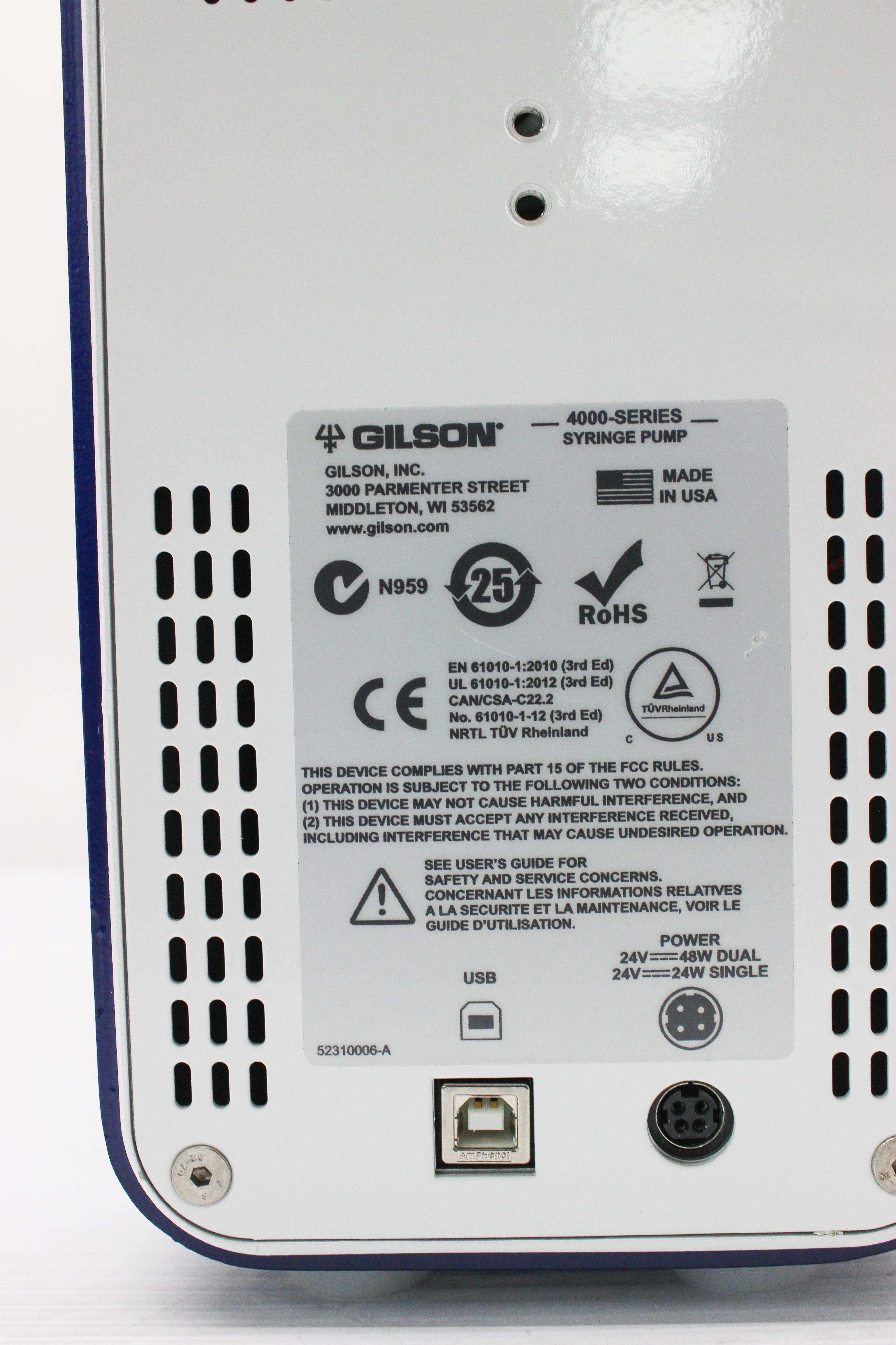 Gilson Verity 4020 Syringe Pump 4000 Series for HPLC Liquid Handling